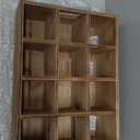 Farmhouse Wooden Storage Crate for Decoration 13 x 10 inches, Rustic Small Beer Holder Wood Crate Box for Crafts with 12 Individual Slots, Beverage Serving Caddy with Carrying Handles