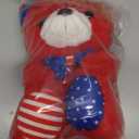 Gwxqybfe 12Inch America Teddy Bear Stuffed Animal with Bow, Stuffed Teddy Bear Plushie Toys Birthday Christmas Valentine's Day Gifts for Kid Boys Girls (Red)