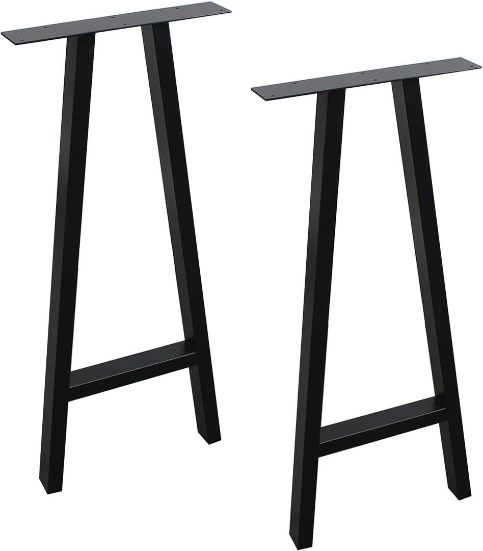 MBQQ Rustic Decor A Shape Table Legs, 35" Height, 15" Wide, Heavy Duty Metal, Dining & Desk, Industrial Modern, DIY Iron Bench Legs