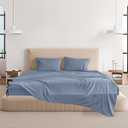 CHOEGOBEST Easy Care Luxury Microfiber Extra Soft and Cooling Bed Sheet Set with Deep Pockets (Coronet Blue, Full Set of 4)