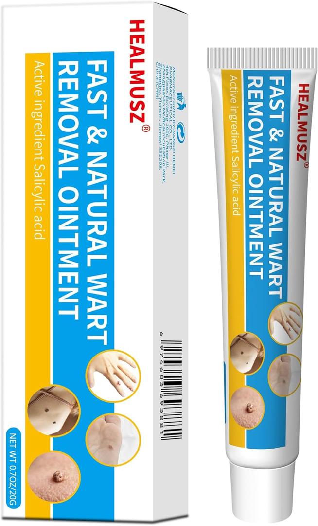 HEALMUSZ Fast-Acting Wart Remover Cream,Salicylic Acid Warts Removal Cream for Men Women, Wart Freeze Off for Feet Hands for Plantar, Flat, Common, Corn, H Warts, Callus 20g