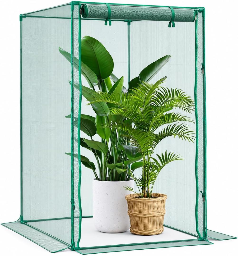4 x 4 x 6 Ft Crop Cage for Garden Plants – Plant Protection Tent with Zippered Door, Raised Bed Cover & Sturdy Frame – Wind-Resistant Garden Bed Cover for Outdoor Vegetables & Flowers