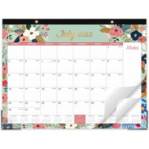 Desk Calendar 2023-2024 - Sep. 2023 - Dec. 2024, 18 Monthly Desk/Wall Calendar 2023-2024,17" x 22", Thick Paper with Corner Protectors, Large Ruled Blocks - Floral