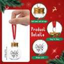 eBoot 24 Pcs Christmas Booze Balls Ornament Fillable Drink Me Ornaments for Christmas Tree Xmas Holiday Clear Hanging Ornament with Gold Lids for Home Decoration (1.7oz)