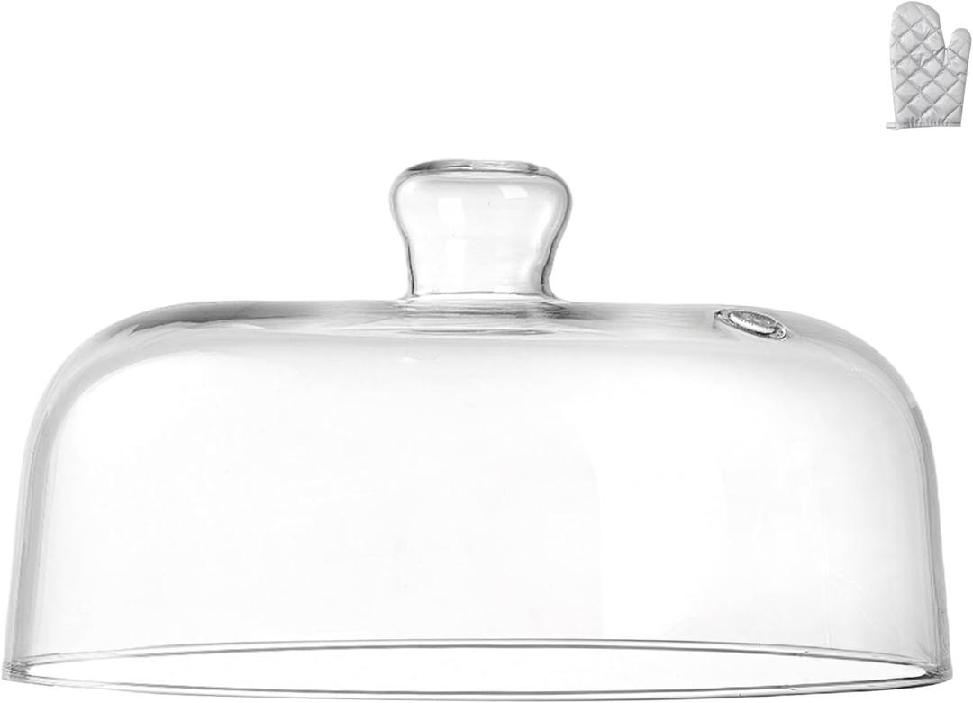 10 inch Glass Microwave Splatter Cover, 5" Extra Tall Microwave Plate Cover for Food, All Glass, BPA-Free & Non-Plastic, Dishwasher Safe