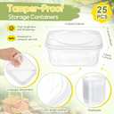 25 Pack 8 oz Tamper Proof Clear Deli Containers with Lid Disposable Square Plastic Deli Sandwich Tiramisu Airtight Meal Container for Refrigerator Dishwasher Microwave Take out Kitchen