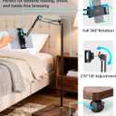 HULISEN Tablet Floor Stand with Wheels, 5lb Wood Base Rolling Tablet Stand, Adjustable Height & Angle with 360 Rotatable Holder for Bed Couch, Compatible with iPad Cell Phone Kindle Tablets 4.713"