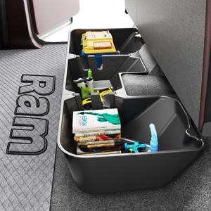 wonderdriver Under Seat Storage Box Compatible with 2019-2026 Dodge Ram 1500 crew cab (New Body Style),Upgraded Rear Truck Underseat Organizer Cargo Box