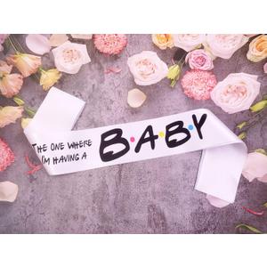 Mum to be Sash for Baby Shower,The one where I'm Having a Baby Sash Gift Ideal for Gender Reveal, Pregnancy Announcement, Welcome Baby,Pink or Blue Party Decorations
