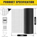 Black Hardware Cloth 48''x50' 1/2 Inch 19 Gauge Vinyl Coated Welded Wire Mesh Roll PVC Hardware Cloth Chicken Wire Fencing for Garden Fence and Home Improvement Project