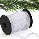 Pangda 49 ft Beaded Garland for Christmas Tree Plastic Artificial Pearl Strands String Beads Trim Roll Chain for Xmas DIY Craft Party Decoration Table Centerpiece Wedding Bouquet (Clear)