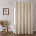 Linen Long Shower Curtains for Bathroom, Soft Cotton Cloth Linen Texture Fabric Shower Curtain with 12 Hooks, Hotel Spa Luxury, Machine Washable, Linen, 72x84 Inch
