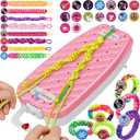 Dpai Friendship Bracelet Making Kit for Girls,DIY Arts and Crafts Toys,Jewelry String Maker Kit,The Best Birthday Gifts Ideas for Girls 6 7 8 9 10 11 12+ Years Old Pink