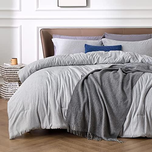 Bedsure California King Comforter Set - Grey Soft Bedding for All Seasons, Cationic Dyed Bed Set, 3 Pieces, 1 California King Size Comforter (104"x96") and 2 Pillow Shams (20"x36"+2")