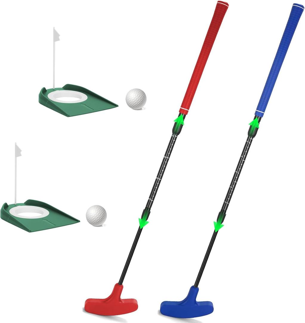Golf Putter, 2 Pack Golf Putters for Men & Women Two-Way Mini Putter Right or Left Handed Golfers Adjustable Training Club Golf Set with 2 Balls & 2 Flag Cups for Kids,Teenagers, Adults, Blue & Red Golf Putter, 2 Pack Golf Putters for Men & Women Two-Way Mini Putter Right or Left Handed Golfers Adjustable Training Club Golf Set with 2 Balls & 2 Flag Cups for Kids,Teenagers, Adults, Blue & Red