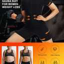 Full Body Sauna Suit for Women Sweat Jumpsuit Weight Loss Waist Trainers Lower Belly Fat Workout Shirt Top SweatSuits 3XL Black
