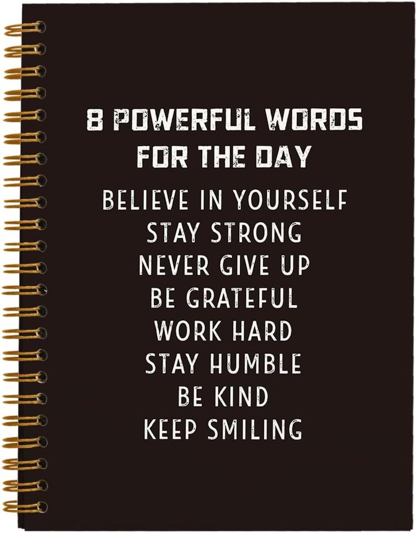 hold fizz Inspirational Notebooks Journal, 8 Powerful Words for the Day, Motivational Notebook, Inspirational Gifts for Women Men, Spiral Notebook 5.5 x 8.3
