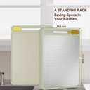 Cutting Board for Kitchen, Stainless Steel Cutting Board Double Sided, 304 Stainless Steel and Wheat Straw PP, Food-Grade, Scratch-resistant, Large Size 17.112.4"