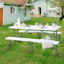 Byliable Folding Table 6ft Portable Heavy Duty Plastic Fold-in-Half Utility Foldable Table Plastic Dining Indoor Outdoor for Camping, Picnic and Party, White 6FT