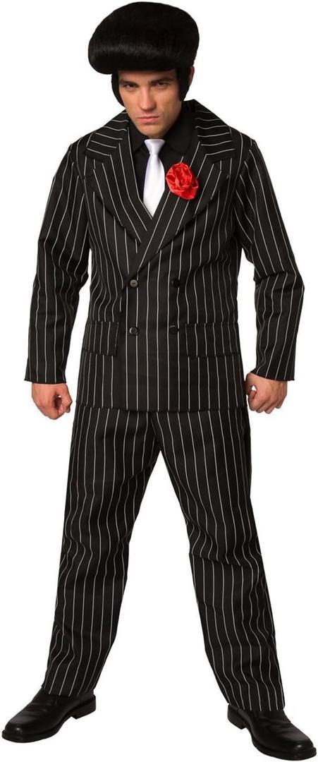 Morph Men's Gangster Costume, Men's 1920s Costume, Mens Mafia Outfit (Large)