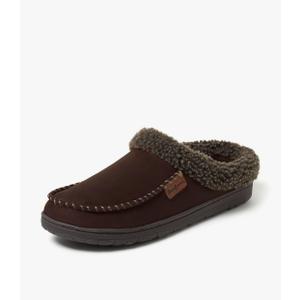 Dearfoams Men’s Brendan Indoor/Outdoor Breathable Memory Foam Clog House Shoe with Wide Widths Slipper, Coffee, 11-12