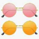 NEBURORA Round Hippie Sunglasses Metal Frame Colored Circle Glasses for Women Men 70s Retro Disco Party Accessory