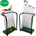 Nisorpa Golf Club Organizer Rack Golf Club Display Stand Rack Holder Shelf Golf Putter Rack Holder Stand 9 Putters Metal Golf Club Stand 9 Clubs with Artificial Grass Mat