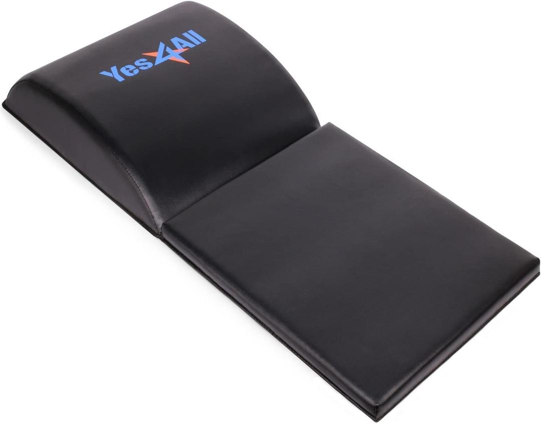 Yes4All Ab Exercise Mat Tailbone & No Tailbone, Foldable Abdominal Sit Up Support Pad, Abs Workout Equipment for Core Training and Lower Back (B1. Black)