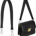 uxcell Leather Purse Strap Replacement Crossbody, Bag Strap Purse Straps for Women Crossbody Bags Shoulder Bag Handbag Making (19 Inch, Black/Silver)