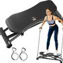 ZCMHAXJ Balance Board for Adults, Ski Machine Exercise Equipment with Resistance Bands, Rock Stepper Featuring LCD Monitor, Portable Wobble Board or Full Body Workout at Home Gym (Black)