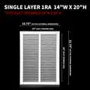 14x20 Return Air Grille(Duct Opening Size),Air Return Vent Cover,Flat Vent Cover,Rejillas De Aire Acondicionado para Casa,Return Air Grilles,Outer Dimensions:15.75"Wx21.75"H(14"Wx20"H, Duct Opening)