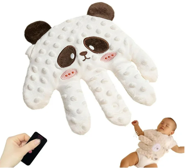 Baby Patter for Sleep, Baby Soothing Palm Hand, Startle Prevention Pillow Red Bean Filling with Remote Control for Newborns Baby Girl Baby Boy