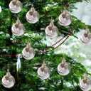 3 x Clear Christmas Memorial Ornament Feather Ball, A Piece of My Heart is in Heaven Loss of Loved One Mother Christmas Tree Hanging Sympathy Gift with Silk Ribbon & Red Gift Box (Mom)