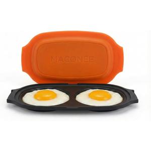 MACONEE Microwave Egg Fryer | Cooker & Poacher for Breakfast Sandwiches | Maker for 2 Eggs | Dishwasher-Safe & BPA-free