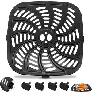 Air Fryer Replacement Tray for Gourmia GAF856 GAF826 Air Fryer, Nonstick 9.8''*9.8'' square Air Fryer Replacement Parts Rack Grill Pan Grill Plate Crisper Plate for Gourmia 8QT Air Fryer
