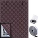 Nkiy Quen 3 Layer 63 x 47 Inch Winter Insulated Window Cover,Oxford Thermal Insulated Window Blanket with Fastener,Brownish Red Window Insulation Kit for Winter Keeping Warm