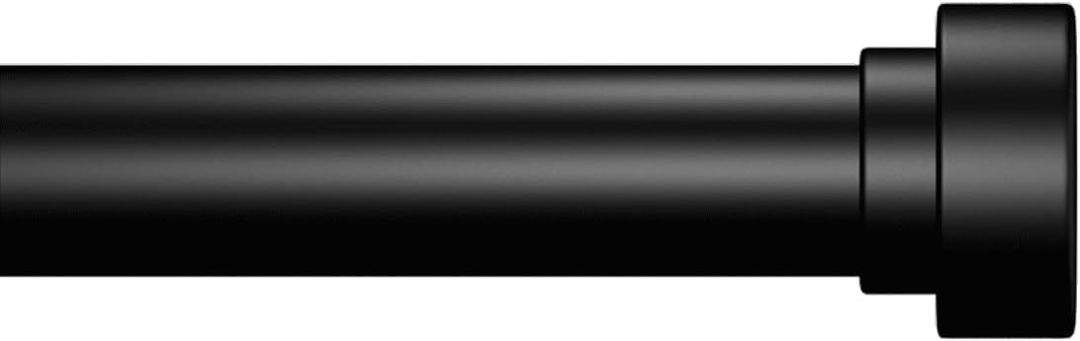 Joydeco Curtain Rods for Windows 16 to 120 inches Adjustable Decorative Window single rod with Aluminium Finials(16" to 120",1PCS,Black)
