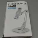 NLIEOPDA Tablet Stand Universal Holder for 4.9" - 12.9" Devices, 360° Rotating Security Stand for iPad, iPad Air, Samsung, Height Adjustable Foldable Table Top (White)