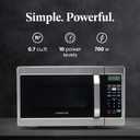 Farberware 0.7 Cu. Ft. Countertop Microwave Oven 700 Watts Power, Auto Cook Settings, Defrost, Easy Clean and Child Safety Lock - Stainless, Size: 0.7 Cu. Ft.