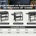 Upgrade Hinged Lid w/Thermometer for Blackstone 28'' Griddle Hard Cover Flat Top Lid for Blackstone 1517 1605 1853 1856 1839 2145 1803 1885 1983 1924 2094 28" Griddle Cover