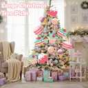 12 Pcs Large Pastel Candy Christmas Tree Decorations Picks Colorful Christmas Cake Ice Cream Picks Macarons Ornaments Gumdrop Decorations for Xmas Vase Wreath Garland Decoration Supplies