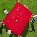 Kathfly Red Hole Tarp Team Building Game 98 x 70 Inch Learning Fun Team Building Games for Work with 8 Pcs Team Building Ball for Teamwork Group