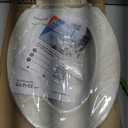 19" Elongated Almond Toilet Seat Cover, Slow Close Polypropylene Design with Never Loosen Lid, Quiet and Easy to Install & Clean
