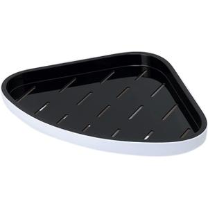 Corner Shower Caddy, Plastic Triangular Shower Shelf, Waterproof Ventilated Shower Organizer, Wall Mounted Corner Shower Shelf, Large Capcity Shower Storage Shelf for Shampoo (Black)