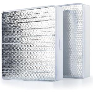 RV Vent Insulator 14x14x3, 2 Piece Universal Skylight Cover with Reflective SurfaceReduce Heat Transfer & Increase A/C Efficiency - Fits Standard 14 Travel Trailer/RV Roof Vents