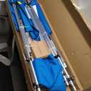 VEVOR 3 Bow Boat Bimini Tops, 600D Polyester Canopy with Aluminum Alloy Frame, Waterproof & Sun Shade Boat Awning Canopy with Storage Bag, 2 Support Poles, 4 Straps, 6'Lx(67"-72")Wx46"H, Pacific Blue