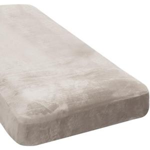 H.VERSAILTEX Velvet Stretch Individual Chaise Cover Sectional Couch Covers for L Shaped Sofa Both Left/Right Furniture Protector Seat Cushion Sofa Cover (1 Piece Chaise Cover, Oatmeal)