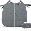 Shinnwa Seat Cushions for Kitchen Chairs, Non Slip Dining Chair Cushion with Ties, 15 x 15.5 inches, Dark Gray