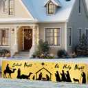 Christmas Banner Night Nativity Banner Holy Scene Decor Backdrop 78x17 Inches Festive Holiday Party Wall Decor Outdoor Indoor Welcome Banner Wall Hanging for Party Decoration Supplies
