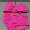 Yonique Women Plus Size Two Piece Swimsuits High Waisted Bathing Suits Bandeau Bikini Tummy Control Swimwear, 14W